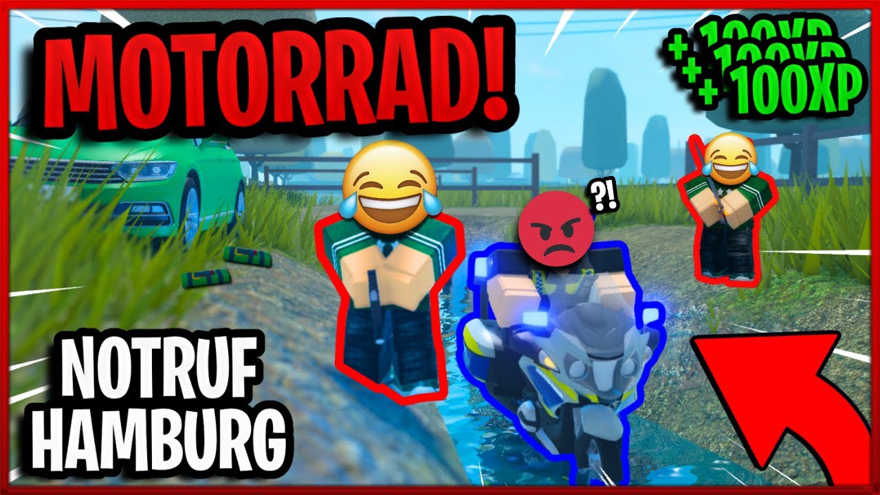 SCHICHT als MOTORRAD-POLIZIST endet im WASSER?! ICH werde GETROLLT!😂 Roblox Notruf Hamburg Deutsch