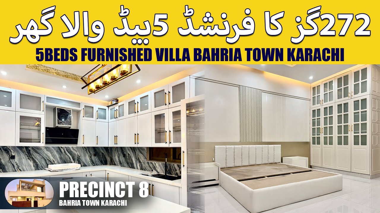 Furnished 272 Sq Yards House in Bahria Town Karachi | 5Beds | Precinct 8