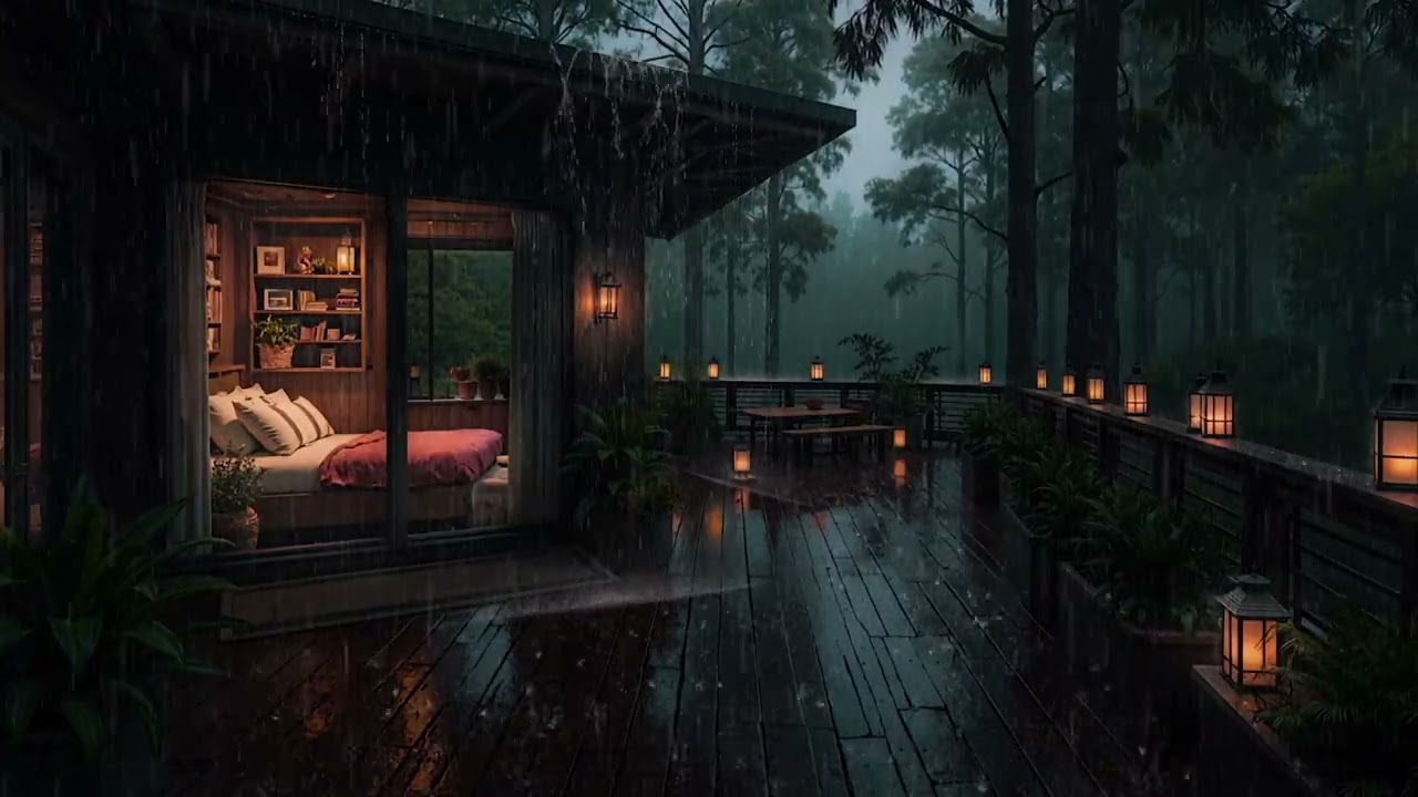 8 Hours Night Rain in the Amazon | Heal Anxiety & Sleep Naturally 🌧️😌
