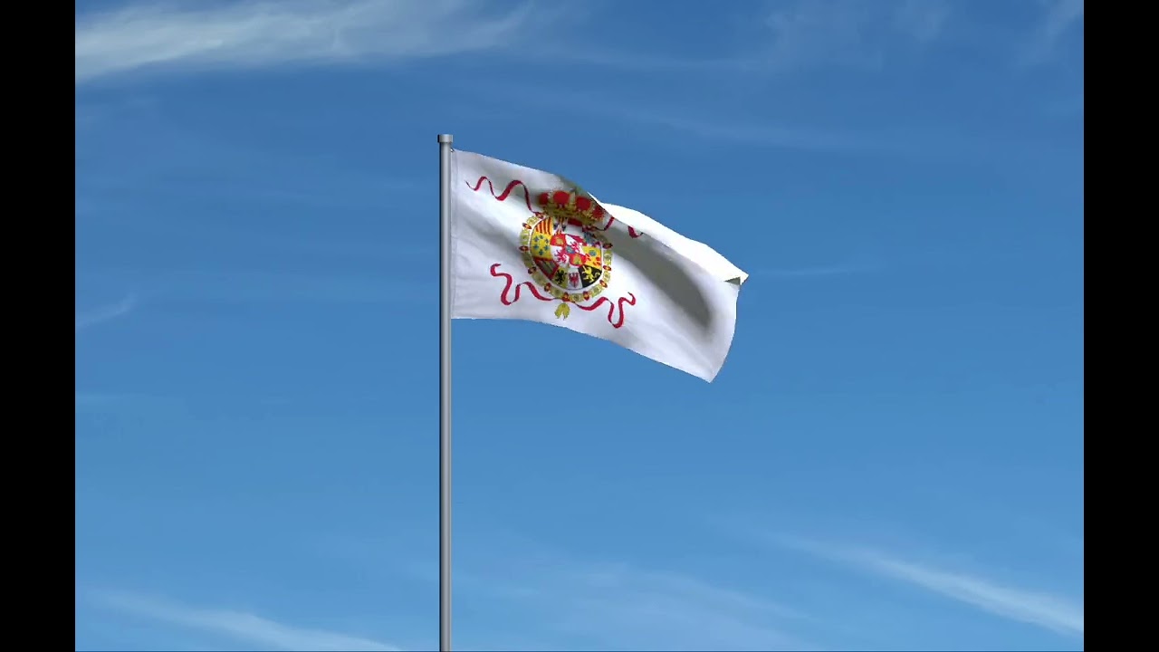 Historical Spanish Flag Flying in the Wind