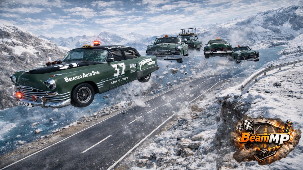 OUR CARS RANDOMIZE EVERY 5 MINUTES DOWN A ICY MOUNTAIN ROAD! - BEAMMP
