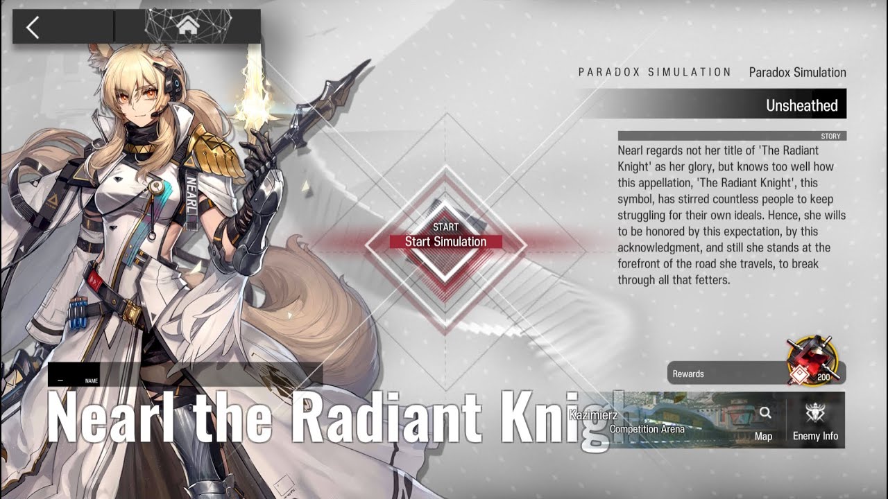 Arknights Paradox Simulation Nearl The Radiant Knight
