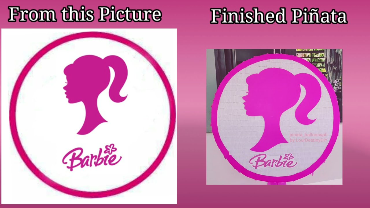 DIY BARBIE LOGO PINATA | IDEA ; HOW TO ( BRICOLAJE logotipo de barbie PIÑATA |  #lourdestinydiy