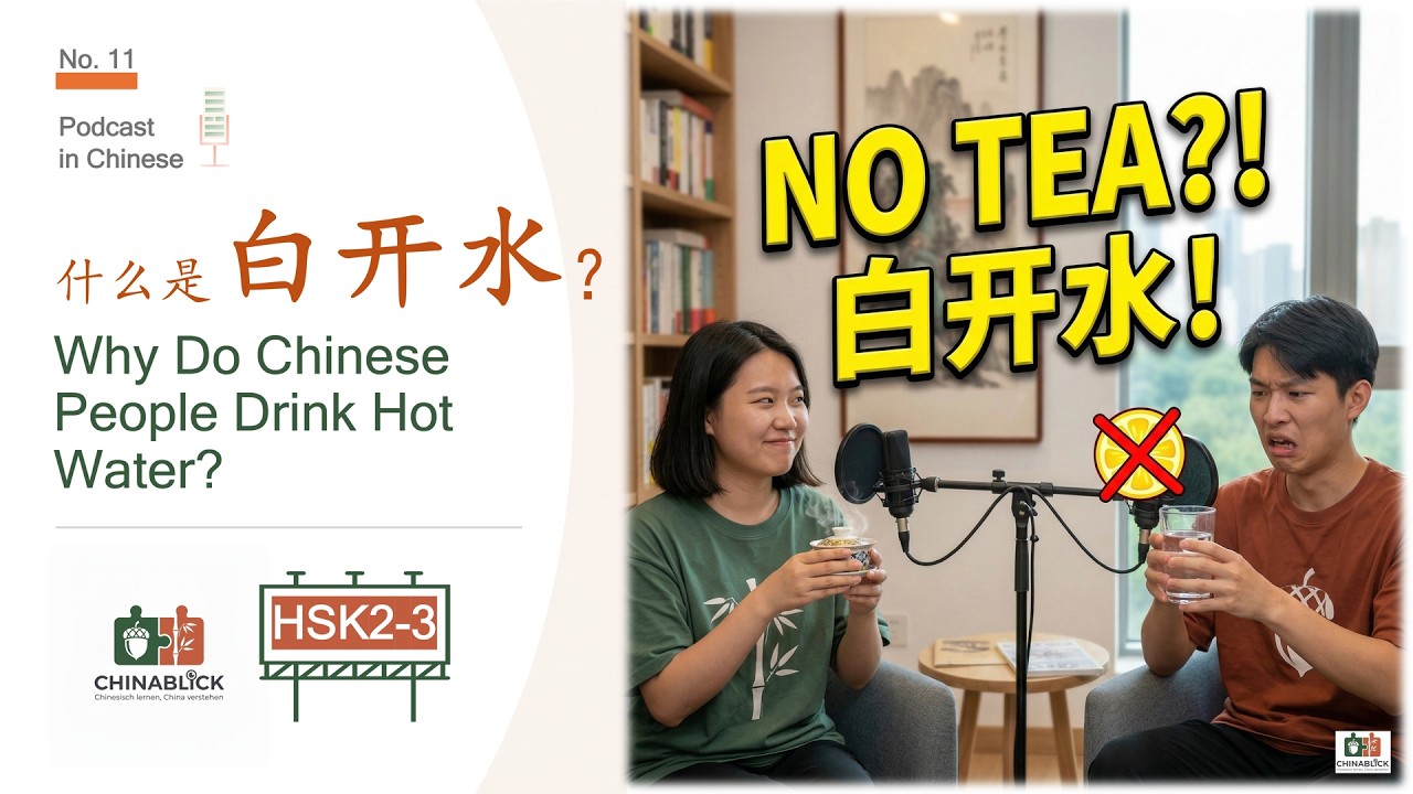 Why Chinese Drink Hot Water? | 什么是白开水？中式养生大揭秘 (HSK 2-3)  | ChinaBlick 播客第11期 (HSK 2-3)