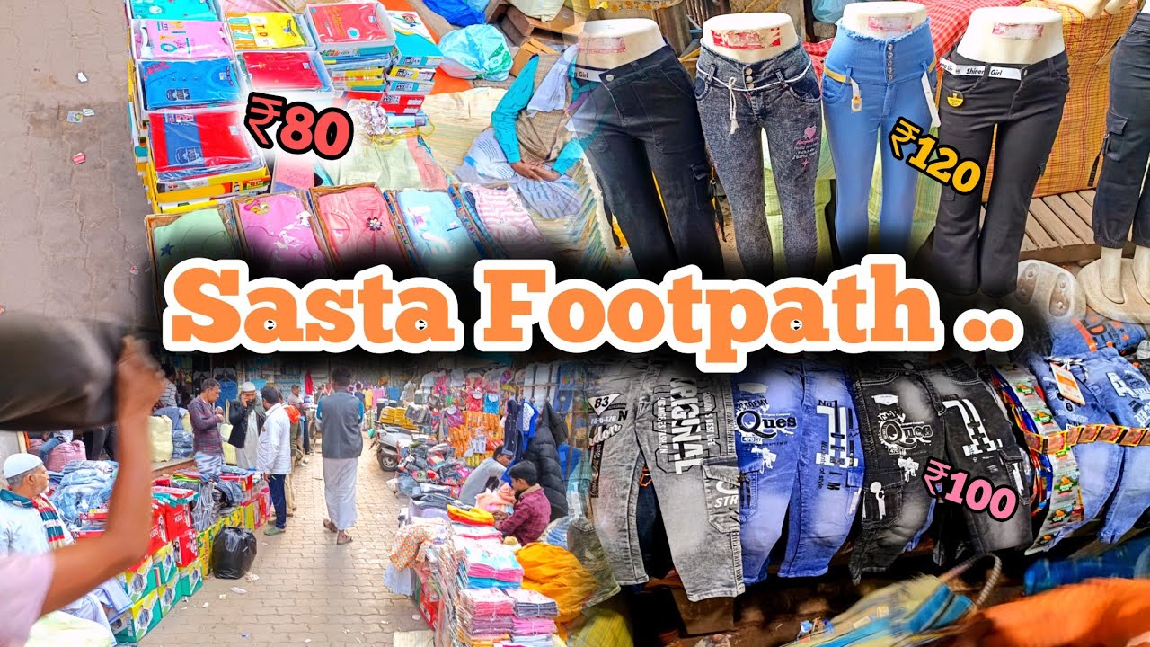 Kolkata Metiyabruz ABM Haat👚👖 Footpath😍(Sasta kapdo👗 ka Footpath🔥)