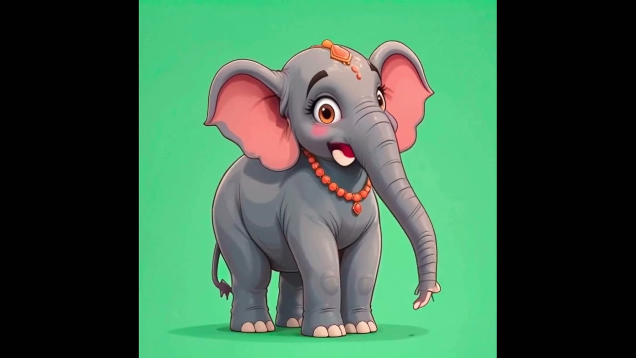 Female Elephant green screen 