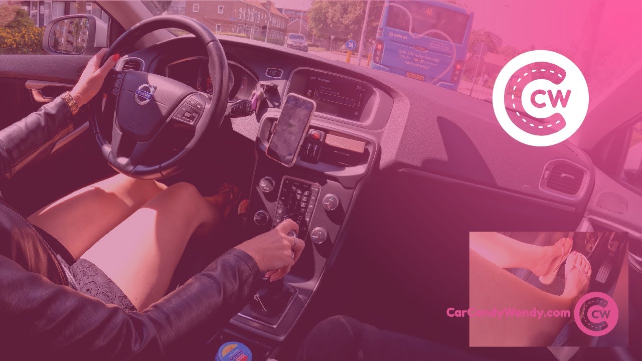 ✳️DRIVING DOWNTOWN 🏙 HIGHWAY🛣  short, flip-flops, leather jacket, manual Volvo V40, Car ASMR