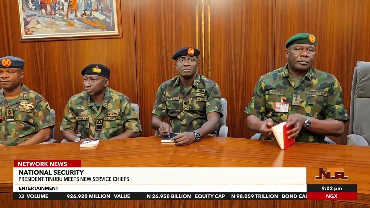 Tinubu Holds First Meeting with Newly Appointed Service Chiefs | Military Reshuffle 2025
