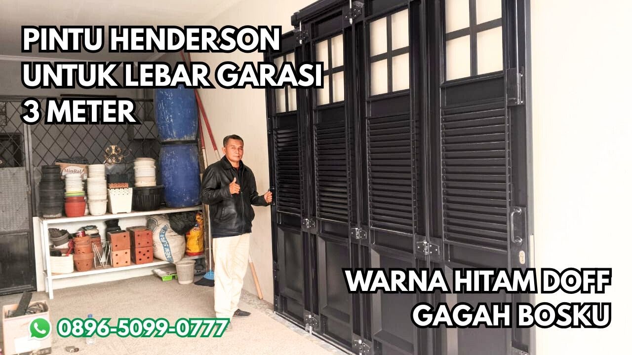 WARNA HITAM DOFF, 4 DAUN PINTU HENDERSON MINIMALIS