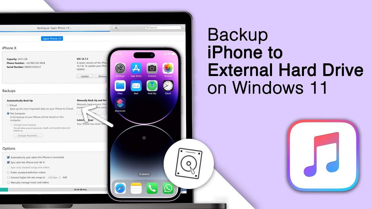 Backup iPhone to external Hard Drive on Windows 11 [2024]
