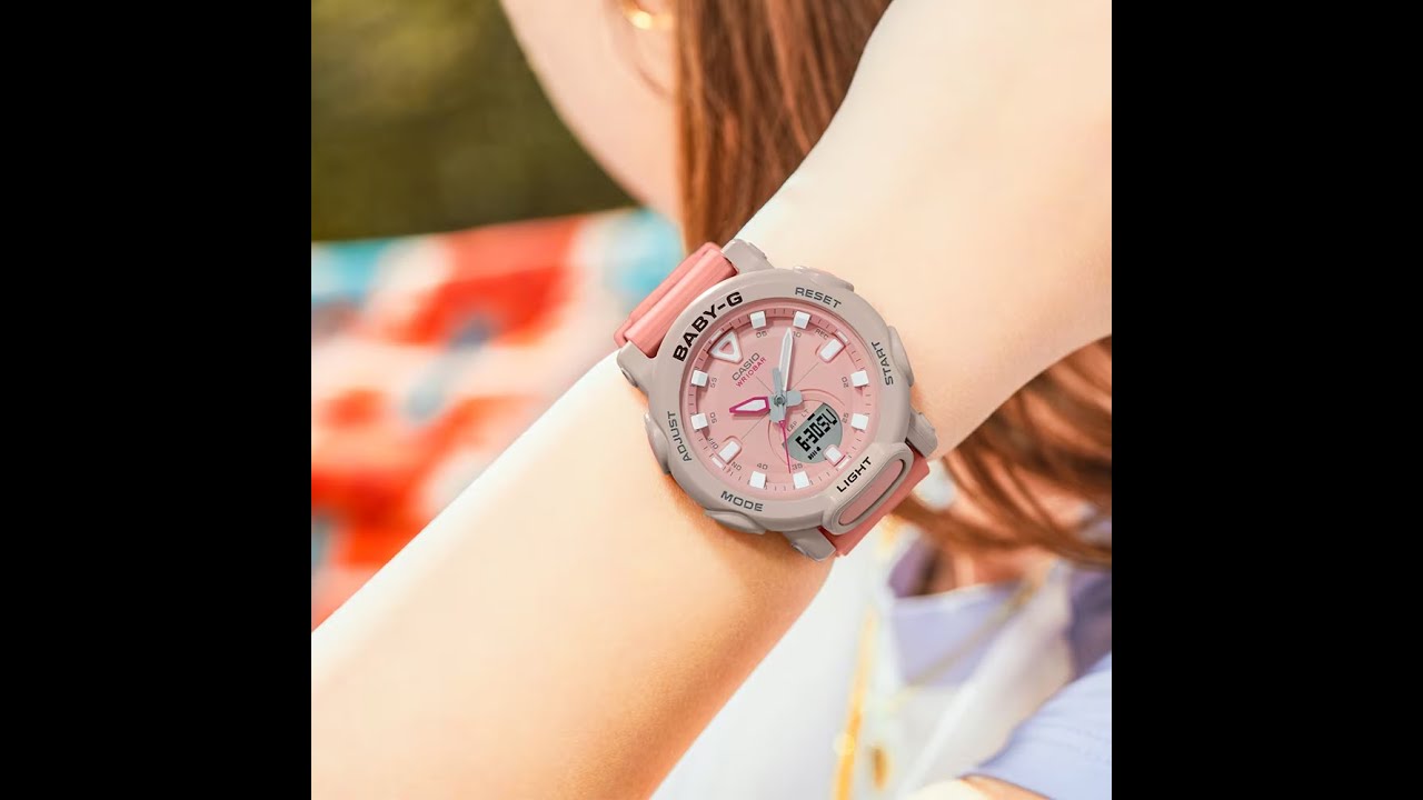 【CASIO卡西歐】BABY-G 甜美繽紛outdoor休閒風雙顯樹脂腕錶/珊瑚粉 BGA-310-4ADR