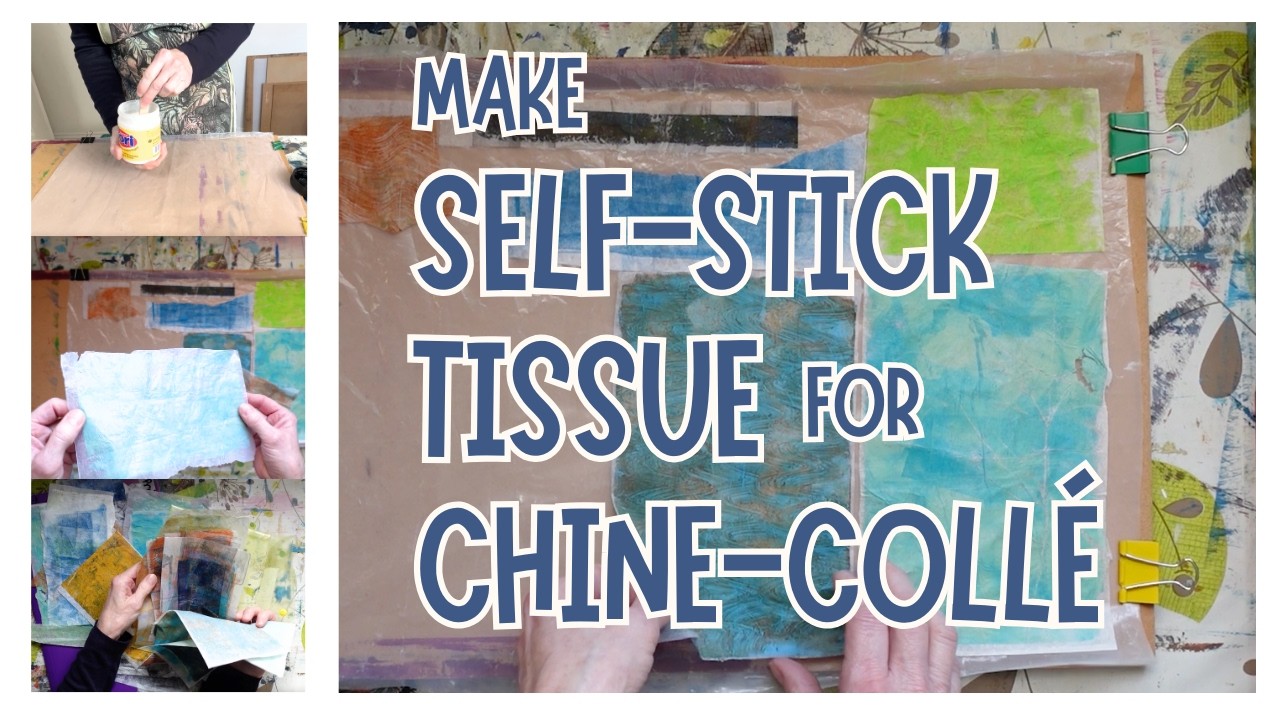 DIY Self Adhesive Tissue for Chine Collé Collage | How to Prepare Paper for Chine-Collé Printing