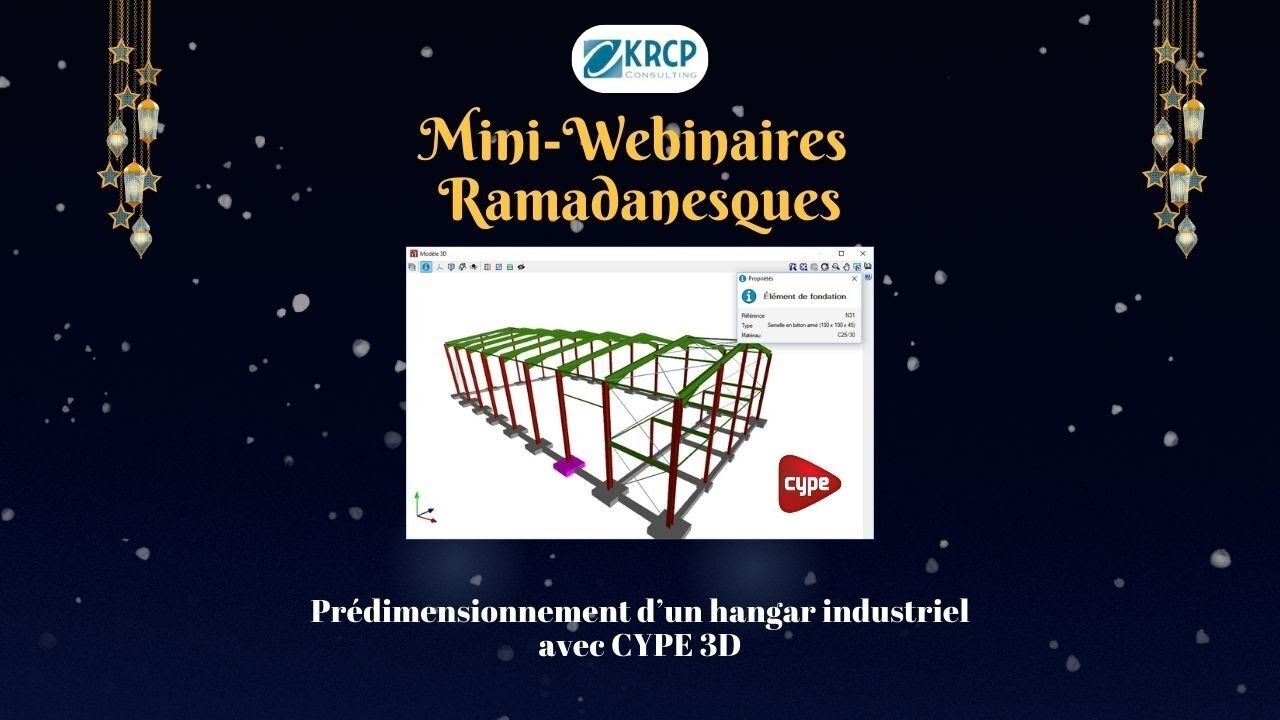 CYPE 3D : Prédimensionnement d'un hangar industriel.