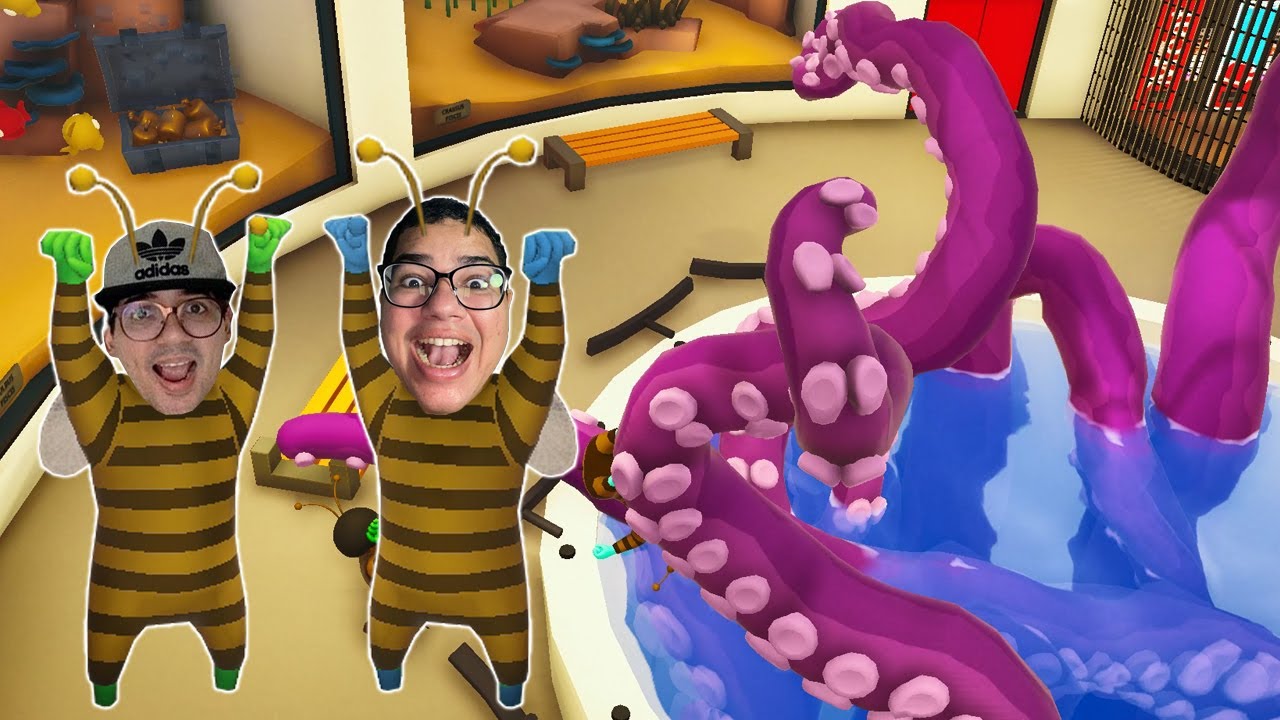 VIRAMOS ABELHAS NO GANG BEASTS E LUTAMOS CONTRA UM POLVO GIGANTE!!!