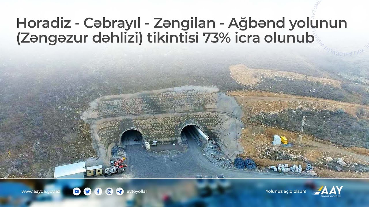 Horadiz-Cəbrayıl-Zəngilan-Ağbənd yolunun tikintisi 73% icra olunub (Zəngəzur dəhlizi) - TAM LAYİHƏ