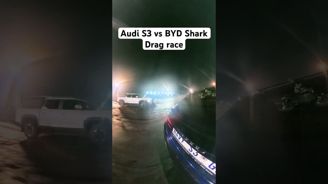 Audi S3 takes on BYD shark on a 200m drag race #audisport #byd #shark #bydshark #race