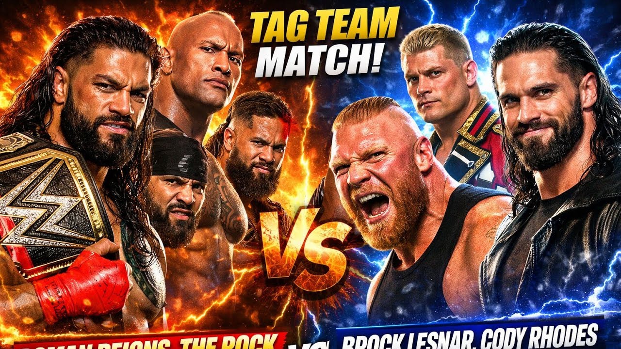 WWE Match Roman reigns and The rock VS Cody rhodes and seth rollins  #wwe #games