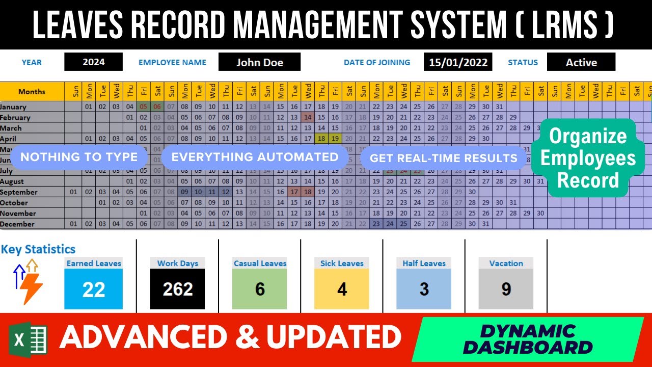 Ultimate Leave Management in Excel | Attendance Tracker