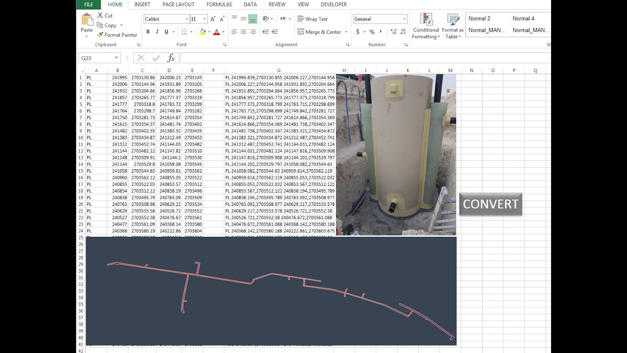 excel to autocad without any program