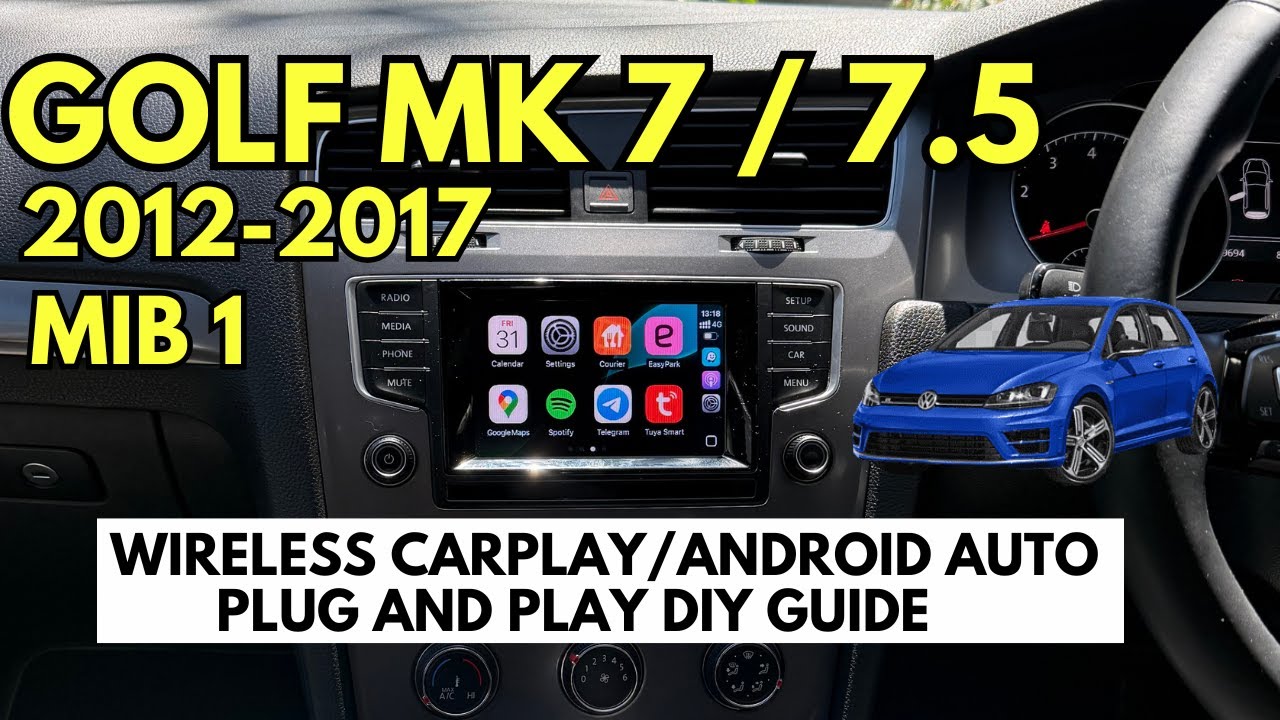 Golf R /TDI Mk 7 / 7.5 MIB 1 Wireless CarPlay & Android Auto Plug and Play 2012-2017. DIY MADE EASY!