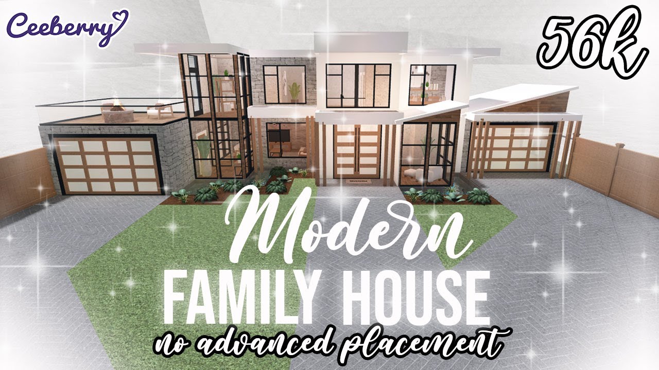 Bloxburg | Cheap Modern Family House 56k no advanced placement | Speed Build