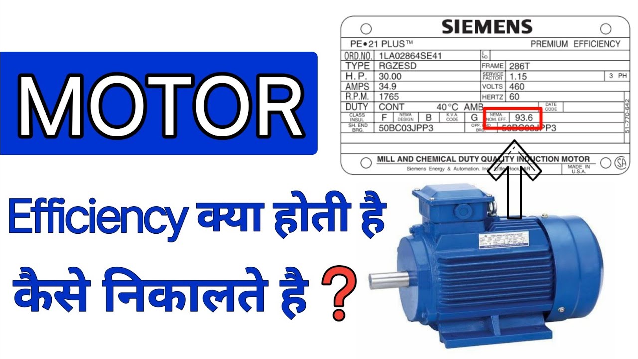 What is Motor Efficiency in Hindi |  how to calculate efficiency of a induction motor | electrical