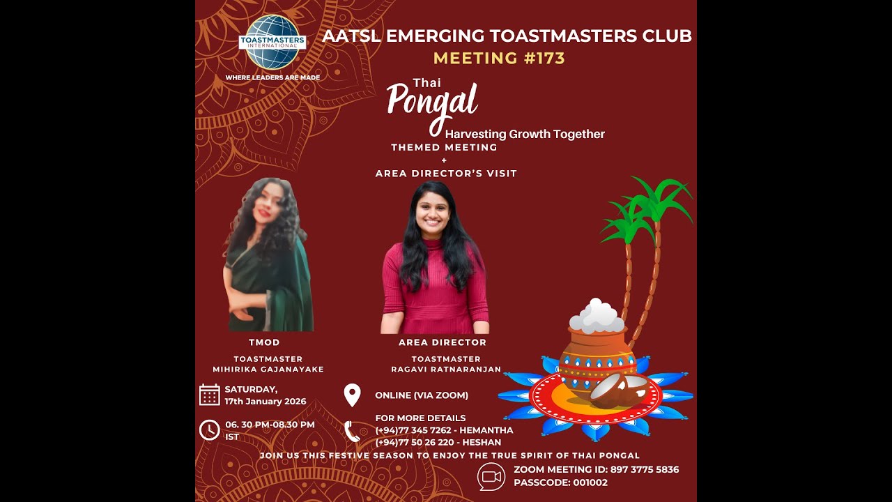 AATSL Emerging Toastmasters Club-173rd Meeting-AD Visit