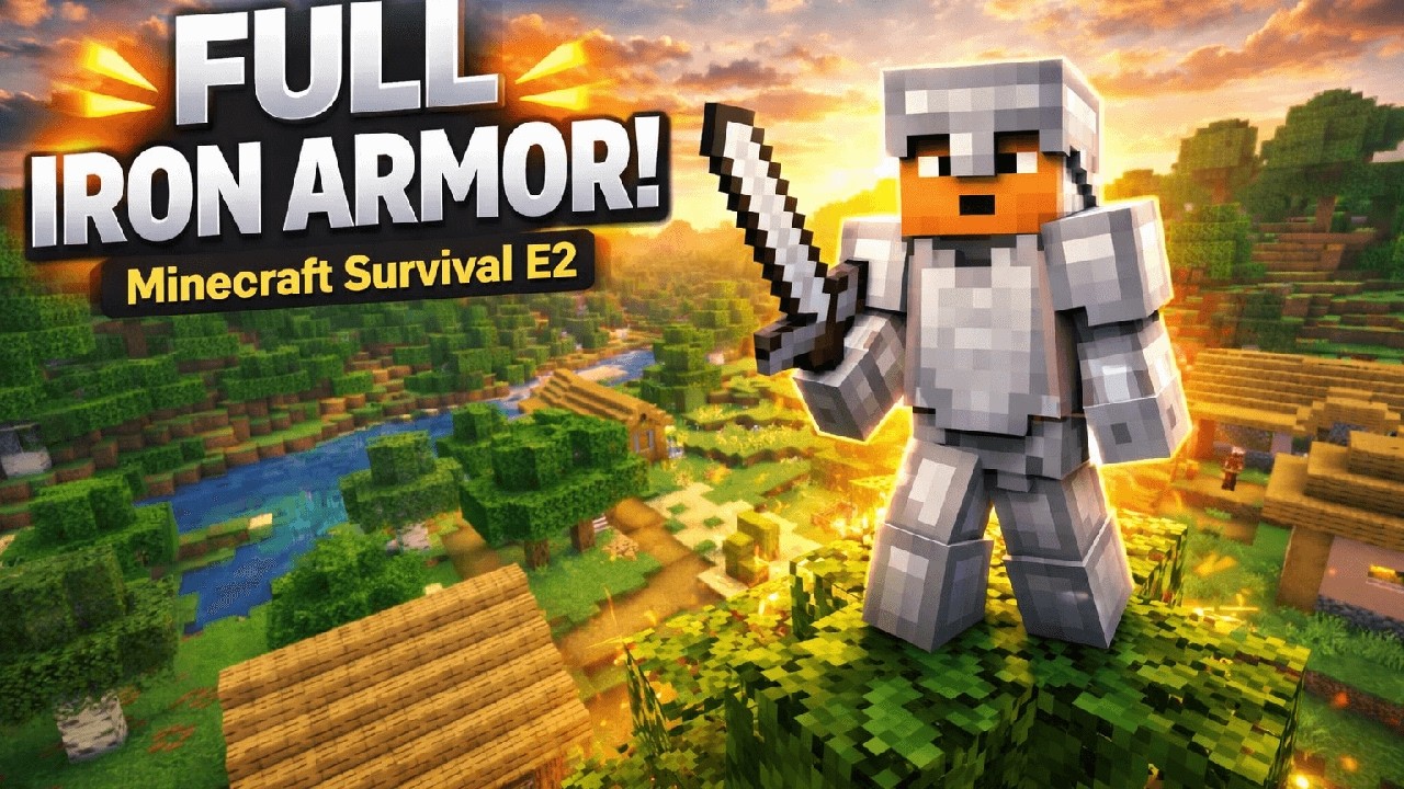 IRON ARMOR COMPLETE! Minecraft Survival E2 |