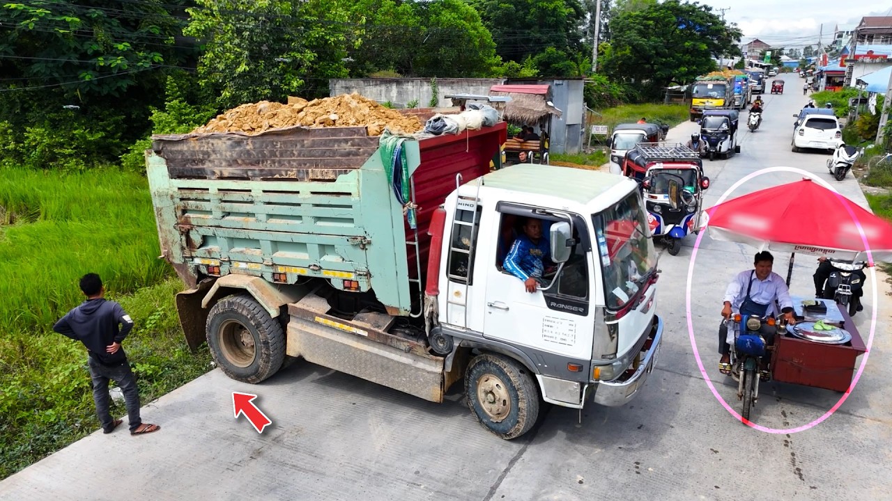 Impressive Massive JOB!! Start Process by 5ton Dump Trucks & push fill by Skills KOMATSU Dozer
