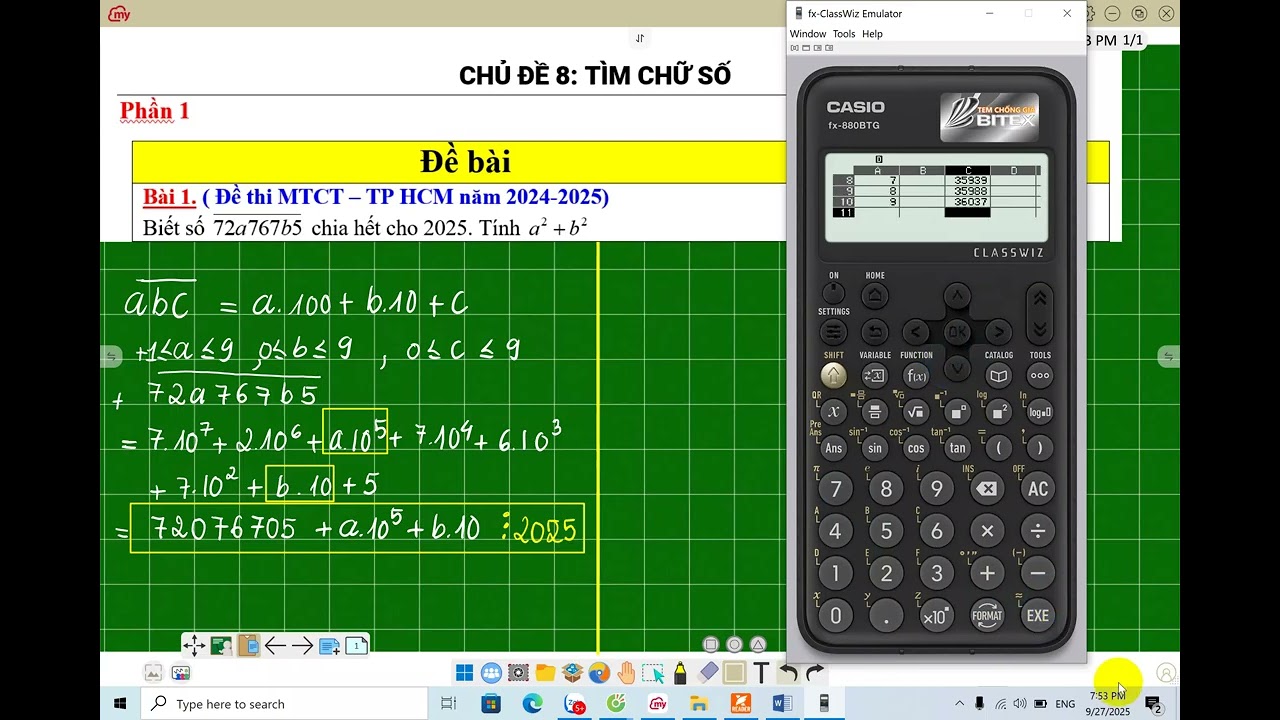 Toán 9 ôn thi học sinh giỏi máy tính cầm tay 880 TBG chuyên đề tìm số ( câu trúc TP - HCM)