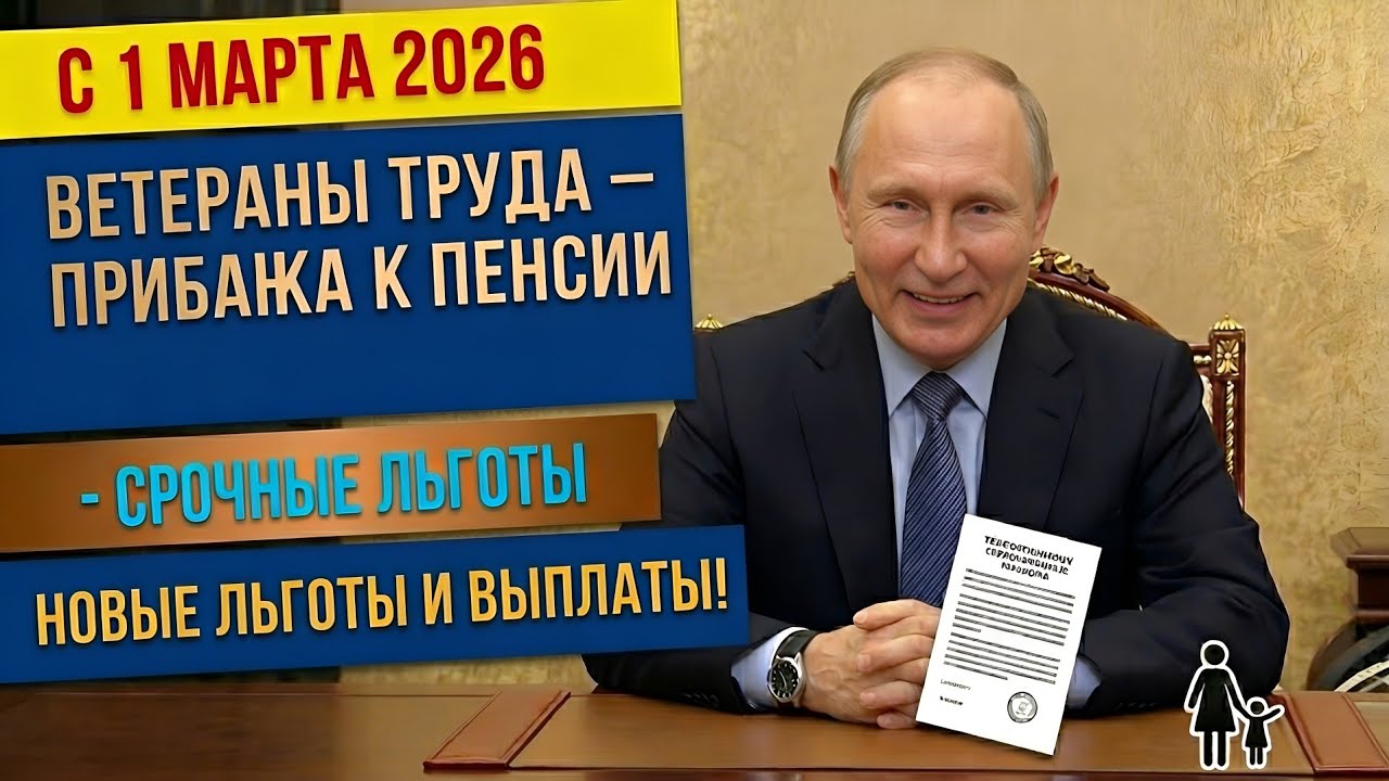 С 1 марта 2026: Ветераны Труда — Прибавка к Пенсии, Новые Льготы и Выплаты!