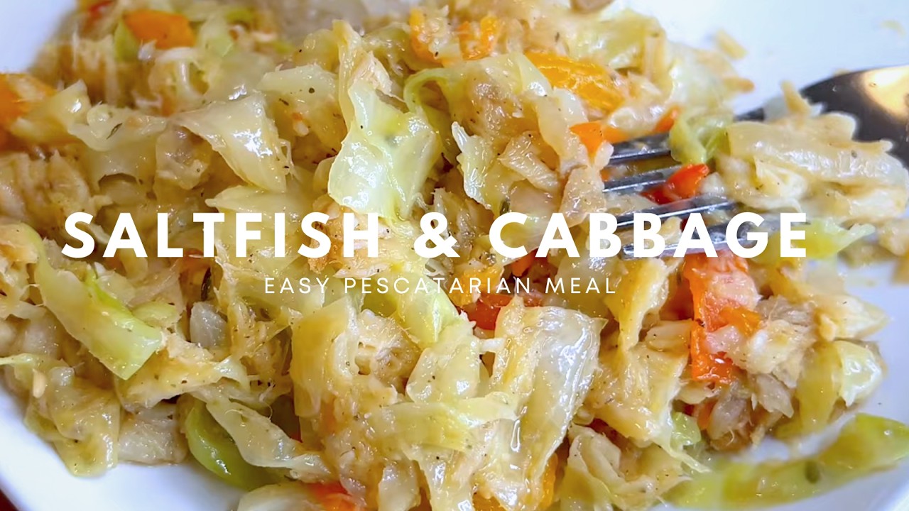 Cook Dinner With Me: Easy Jamaican Saltfish & Cabbage 🇯🇲 (Authentic Pescatarian)