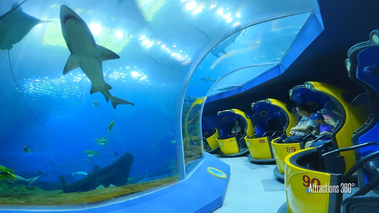 Deep Sea Odyssey Dark Ride with Sharks! Omnimover Aquarium ride - Ocean Kingdom 2026