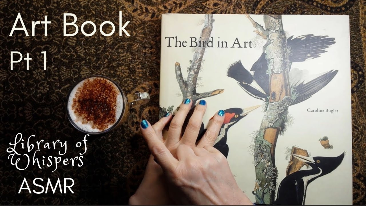 ASMR | Gorgeous Art Book - Whispered Reading & Browsing- The Bird in Art at Coffee Time - Part One
