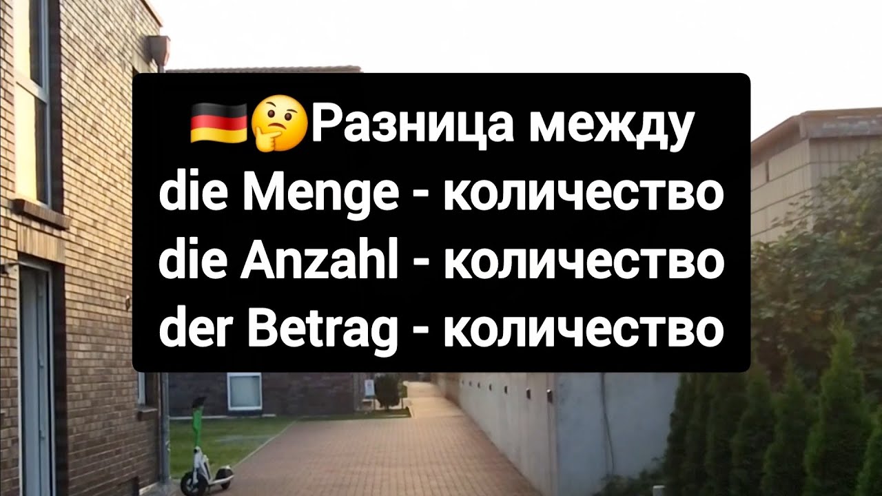 Разница между Menge, Anzahl & Betrag в немецком языке #немецкий #немецкийязык 