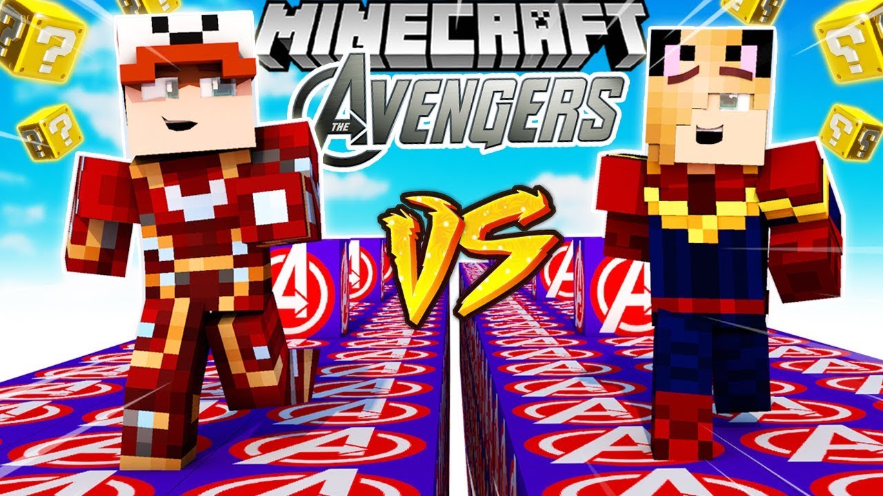 SZALONY WYŚCIG! - AVENGERS LUCKY BLOCKI MINECRAFT! (Lucky Block Race) | Vito vs Bella