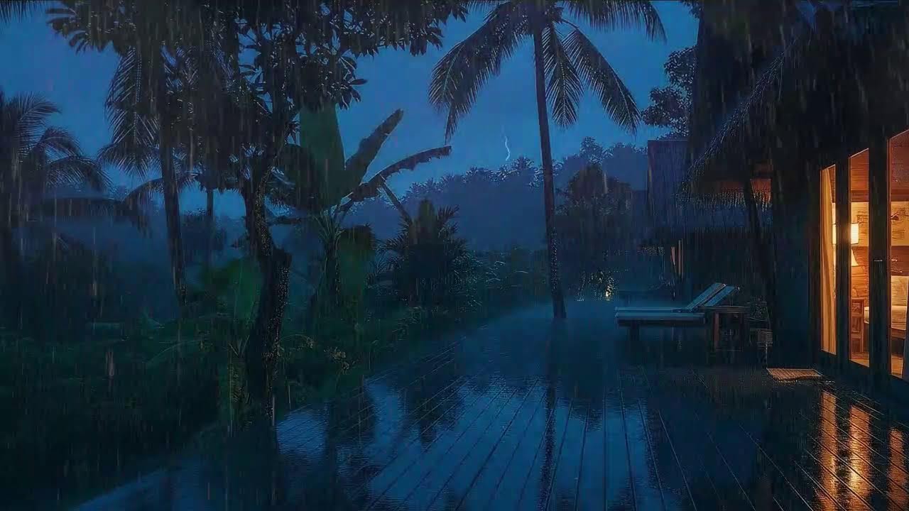 Rain And Forest Thunder Surround A Cabin For Fast Sleep Tonight 🌧️