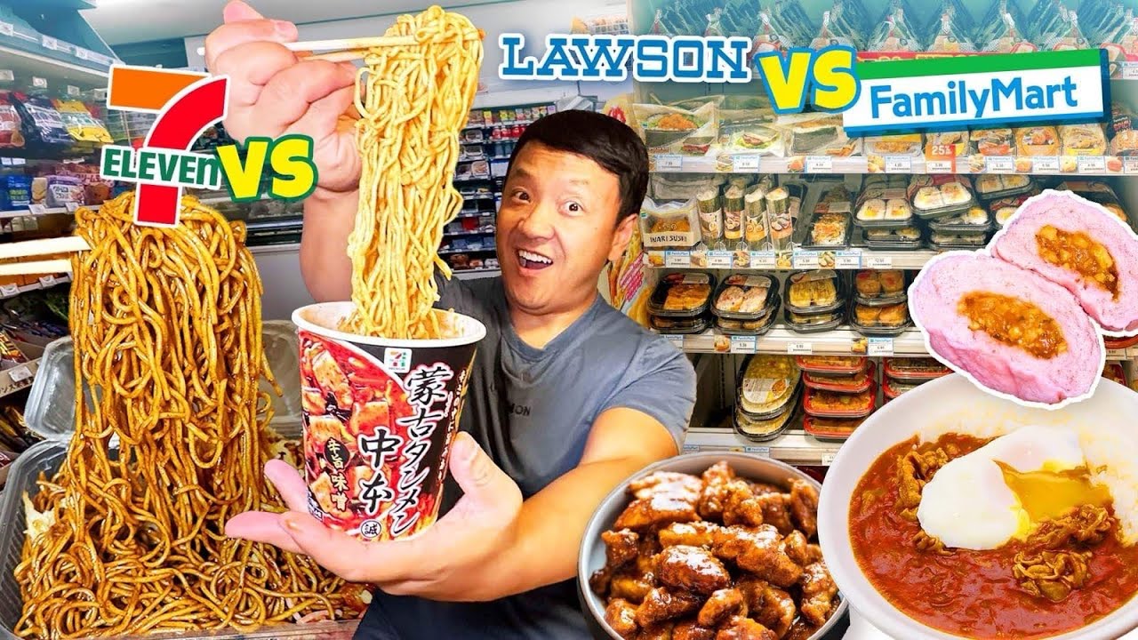 50 HOURS Eating ONLY Japanese Convenience Store Food! 7-ELEVEN vs. Lawson vs. Family Mart