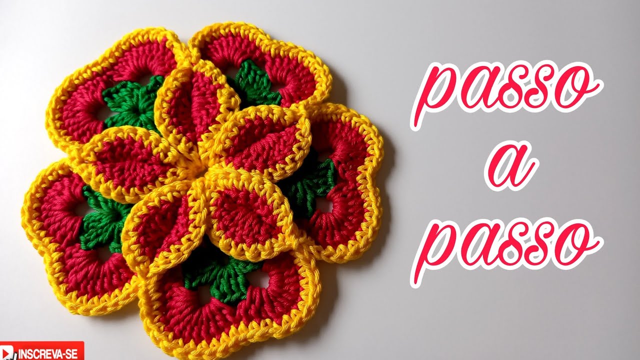 Flor amor de mãe #a mais bela flor do YouTube🌺🌺🌺🌺 #flordecroche #croche #crochet