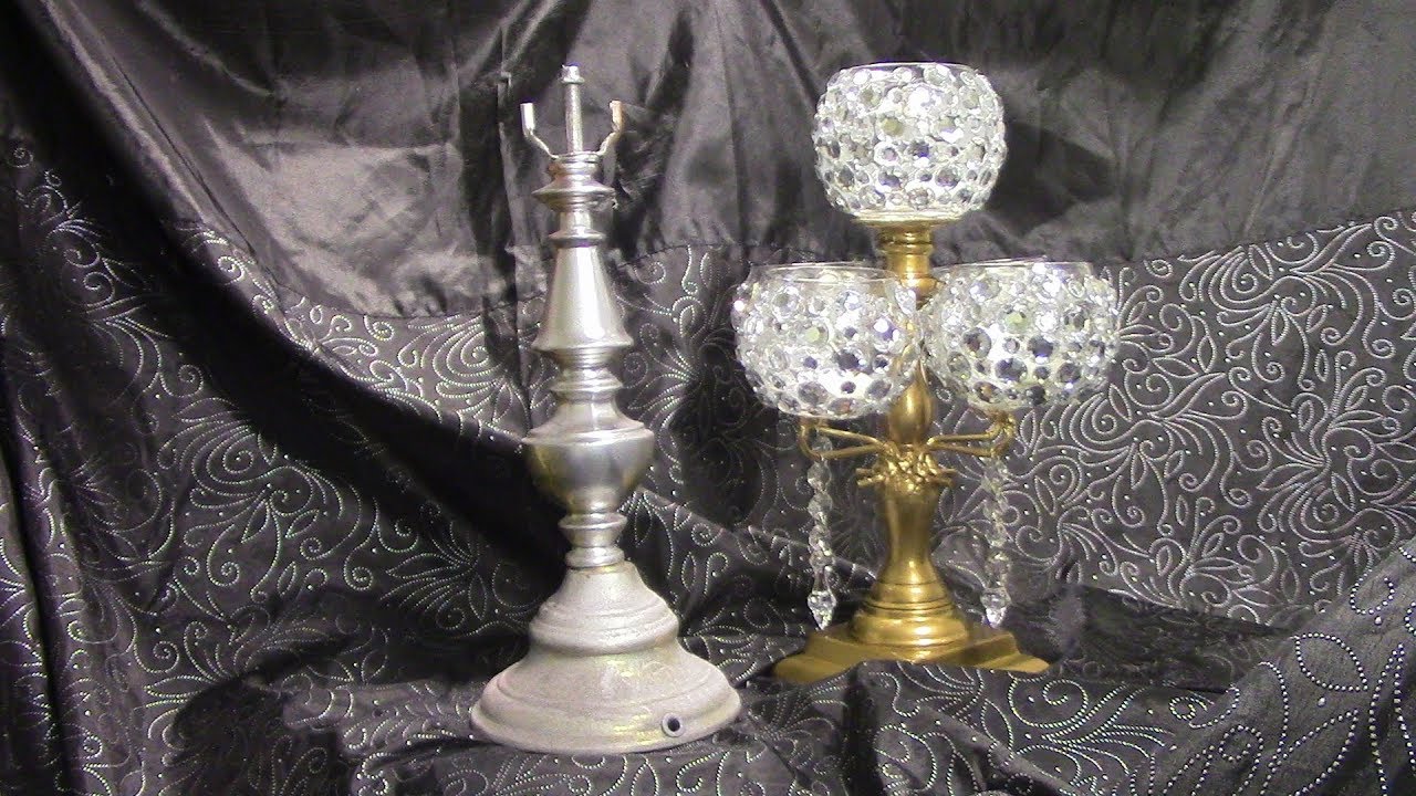 DIY $16 Gold 5 Arm Crystal Candelabra Votive Candle Holders  Table Centerpiece