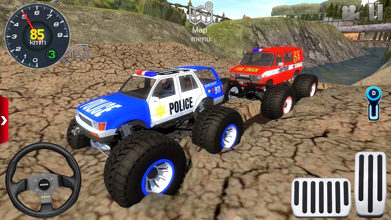Juegos De Carros - Police Monster Truck, Fire Truck Offroad Racing #1 - Android / IOS Gameplay