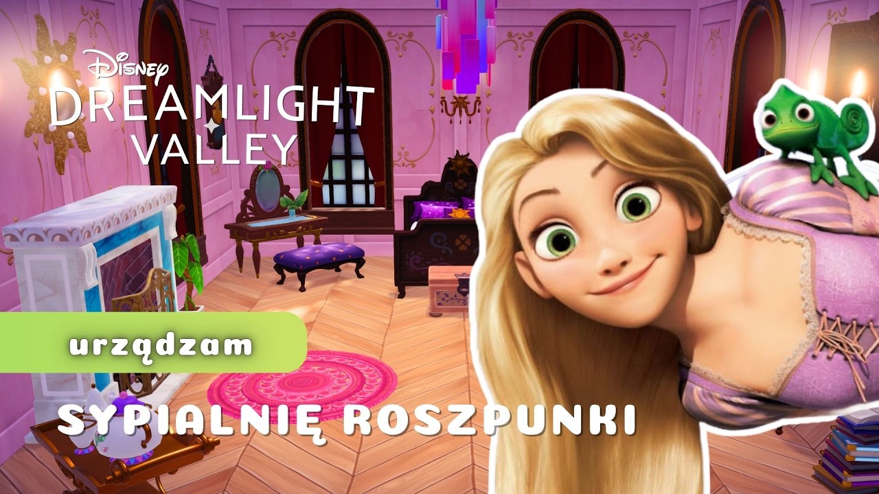 Jak łatwo urządzić elegancką sypialnię dla Roszpunki w Disney Dreamlight Valley✨ tutorial PL