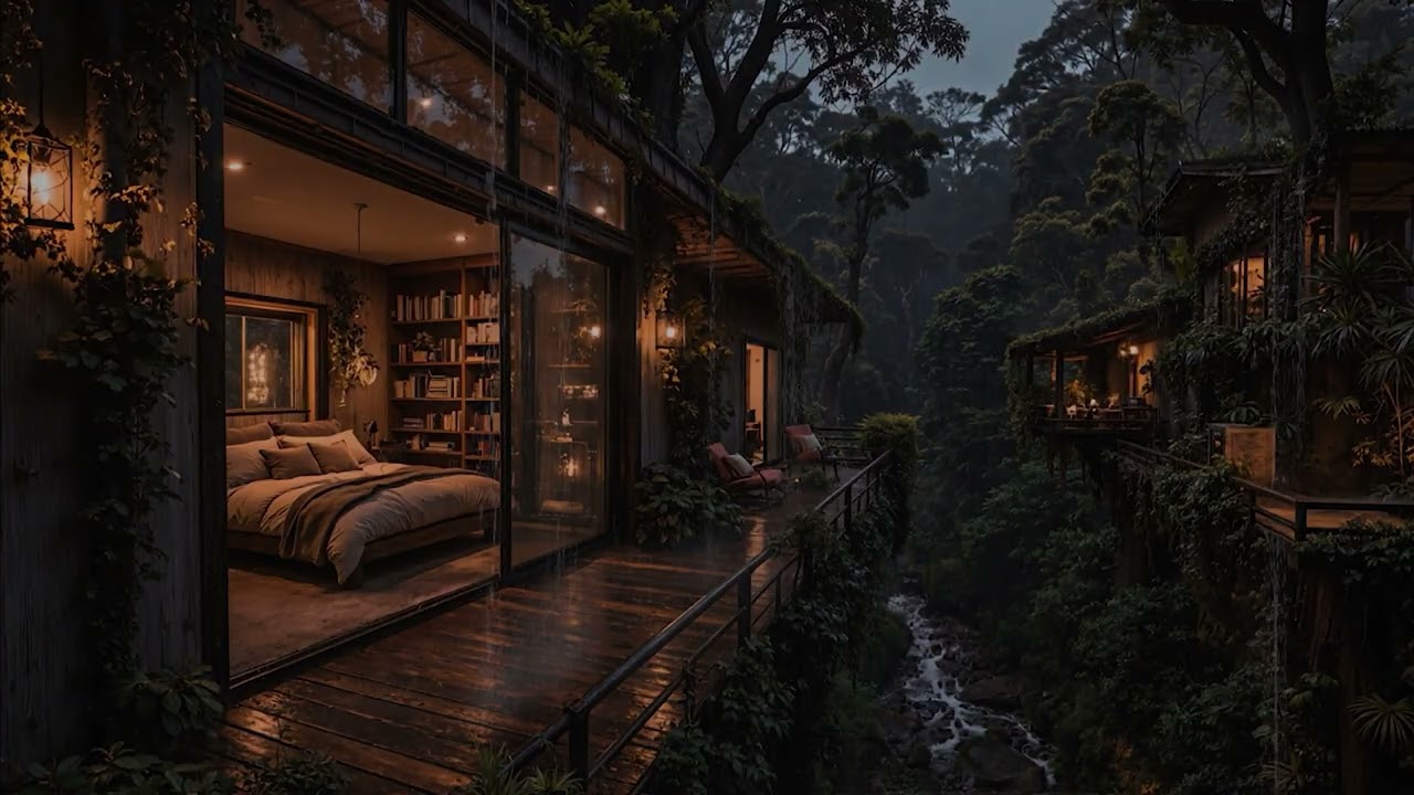 Gentle Rain Drifting Over a Cozy Forest Cabin 🌧 | Peaceful Rain Sounds for Deep Sleep