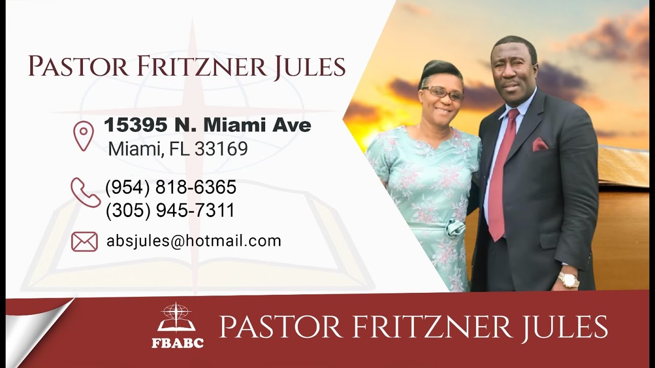 PAST FRITZNER JULES | SUNDAY MORNING MESSAGE | 01/11/2026