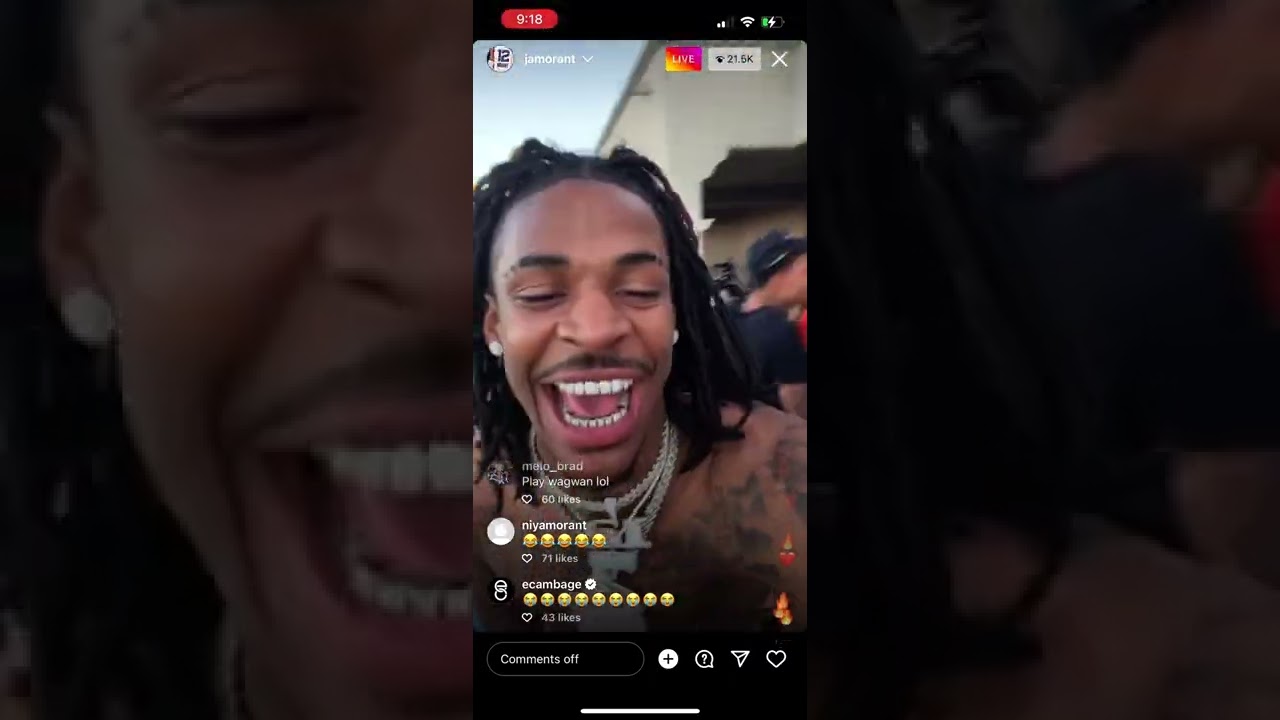 JA MORANT SAYS F ADAM SILVER  ON IG LIVE‼️. *TURNS UP HEAVY!!*