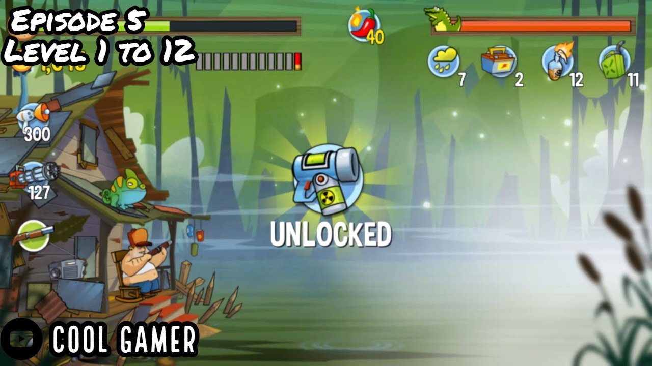 Swamp Attack - Gameplay Episode 5 level 1 to 12 levels are getting harder