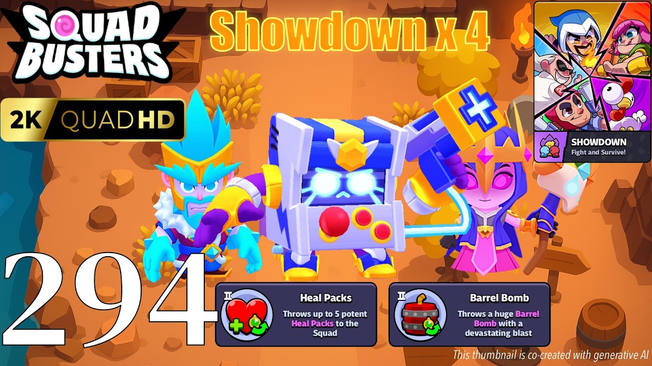 Squad Busters - Walkthrough Gameplay Part 294 - 8-Bit, Ice Wizard, Witch - Showdown x 4
