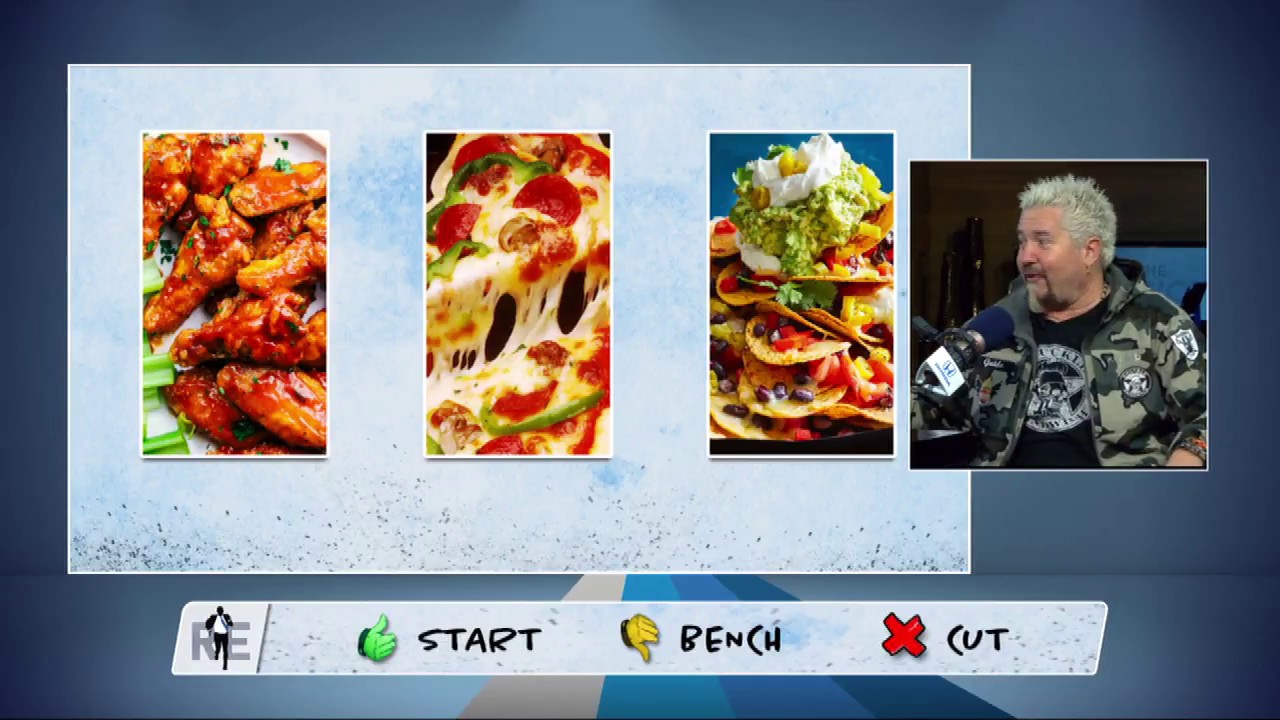 Food Network Star Guy Fieri Plays Start, Bench, Cut (Super Bowl Food Edition) - 2/2/18