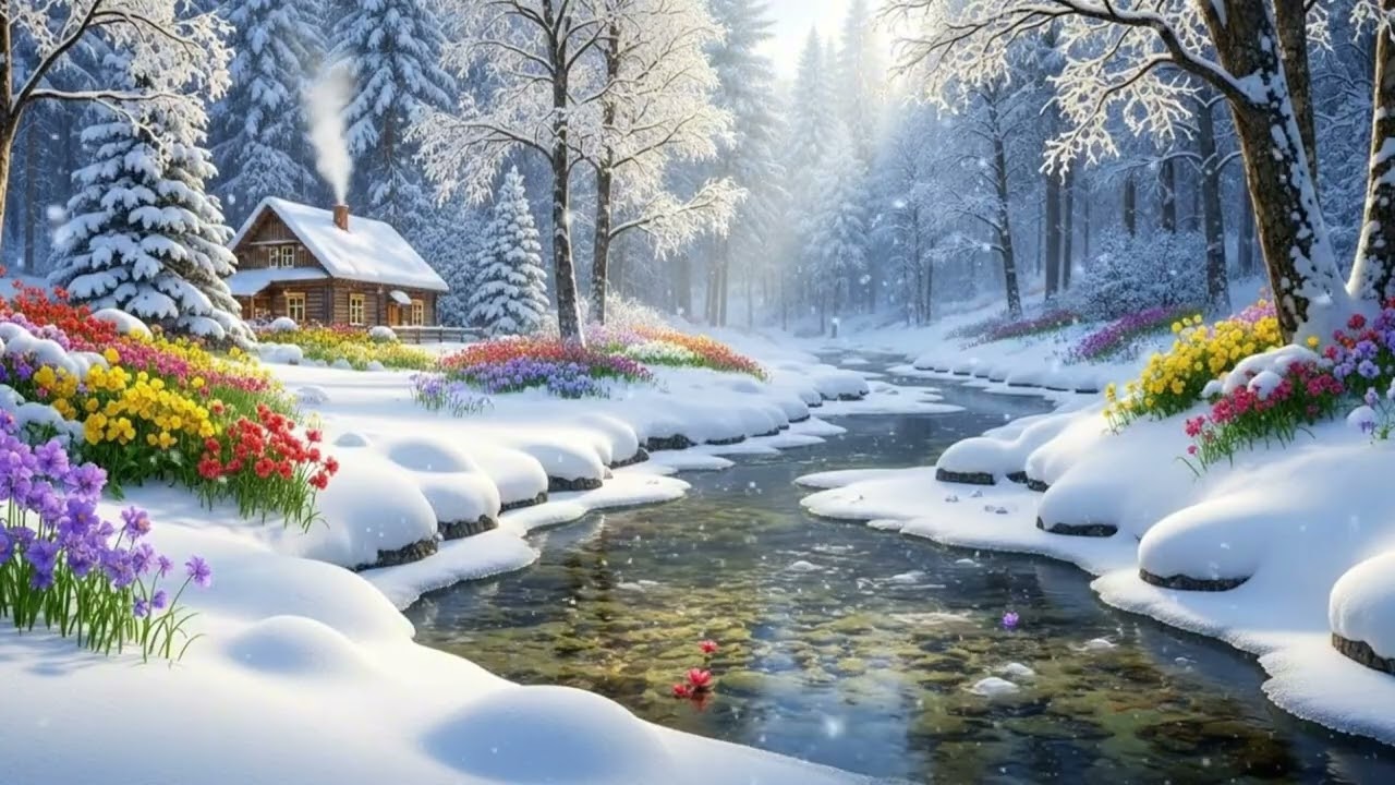 Peaceful Winter Forest 🌲 Relaxing Piano & Guitar for Meditation & Sleep