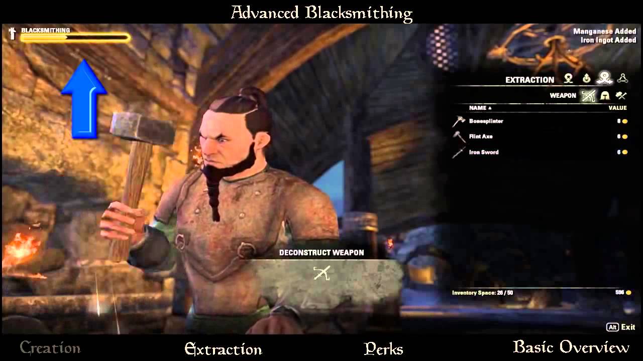ESO Advanced Blacksmithing Leveling Guide